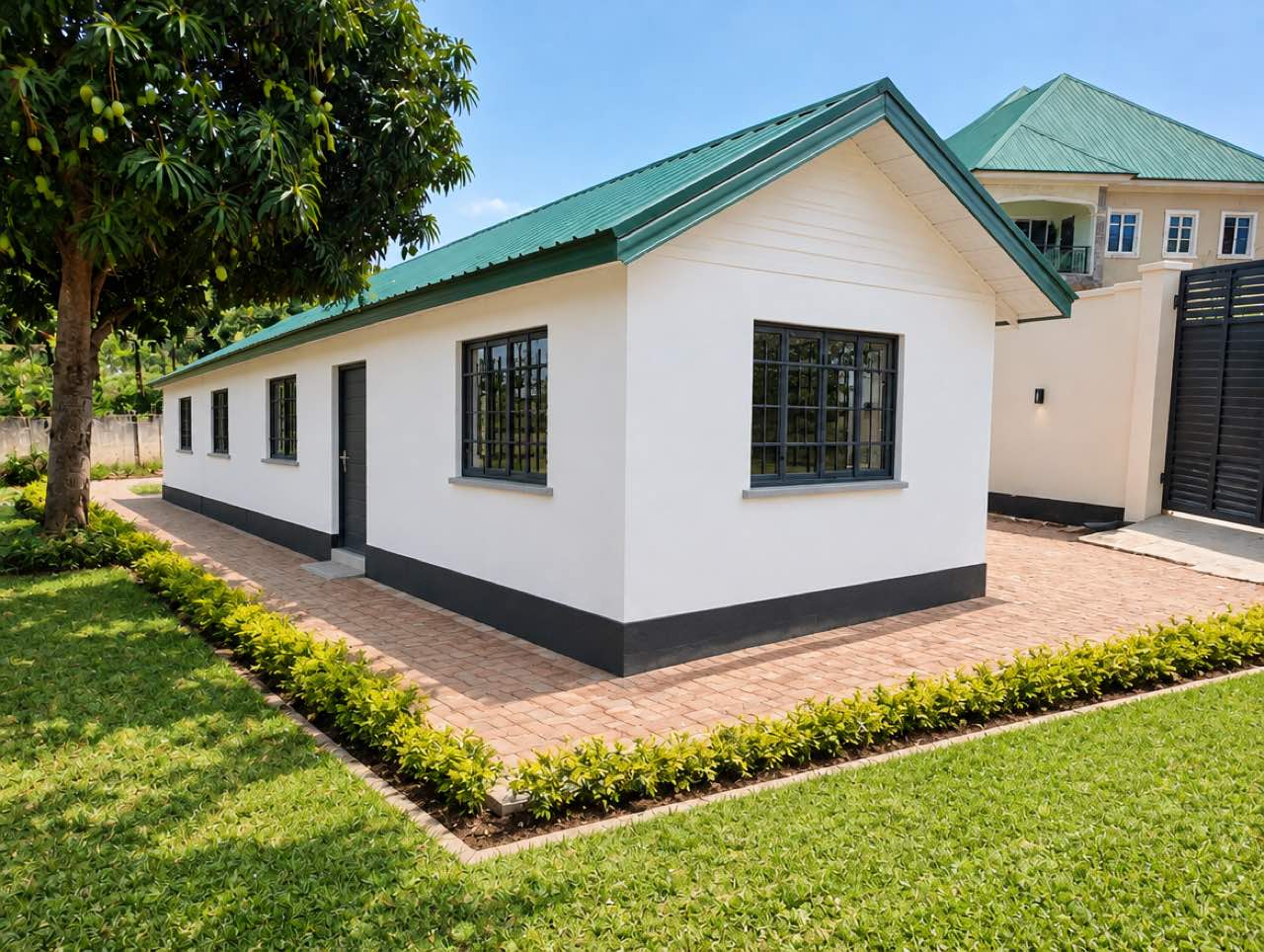 Outside: the right side. The right side of the bungalow (sample image)